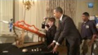 Obama Firing Marshmallow Cannon: "WOW! OH-WOW!"